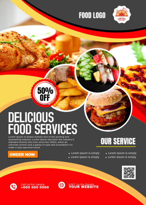FOOD MENU A6 template