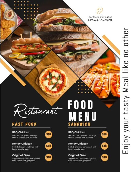 Food Menu Flyer (US Letter) template