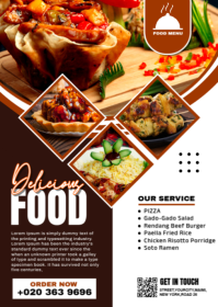 FOOD MENU A6 template