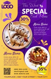 food menu Half Page Wide template