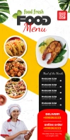 food menu Roll Up Banner 3' × 6' template