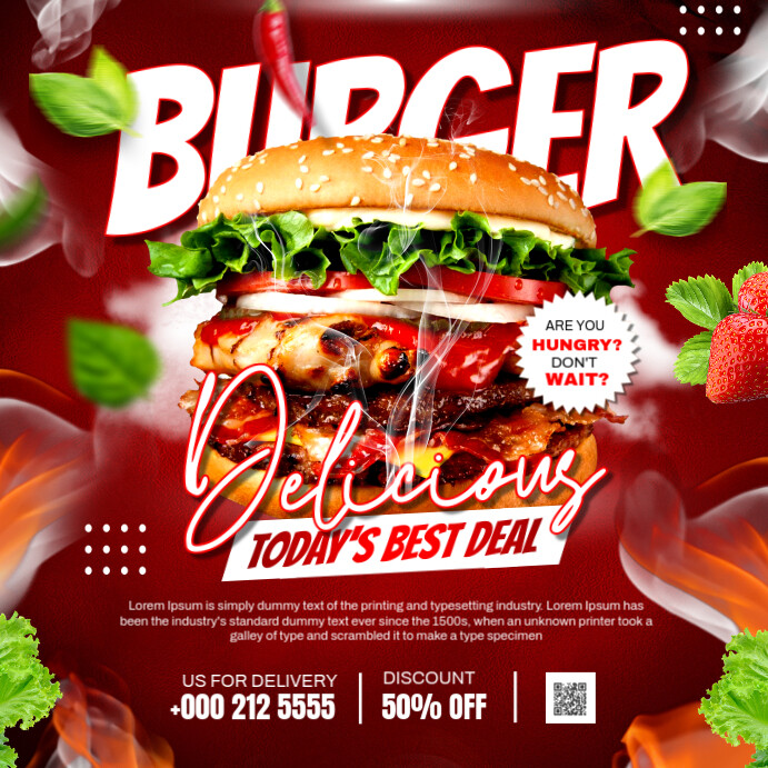 food menu Instagram 帖子 template