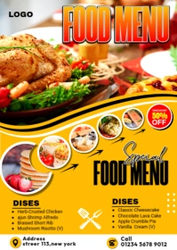 FOOD MENU A6 template