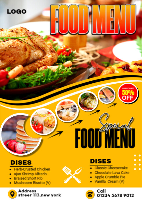 FOOD MENU A6 template