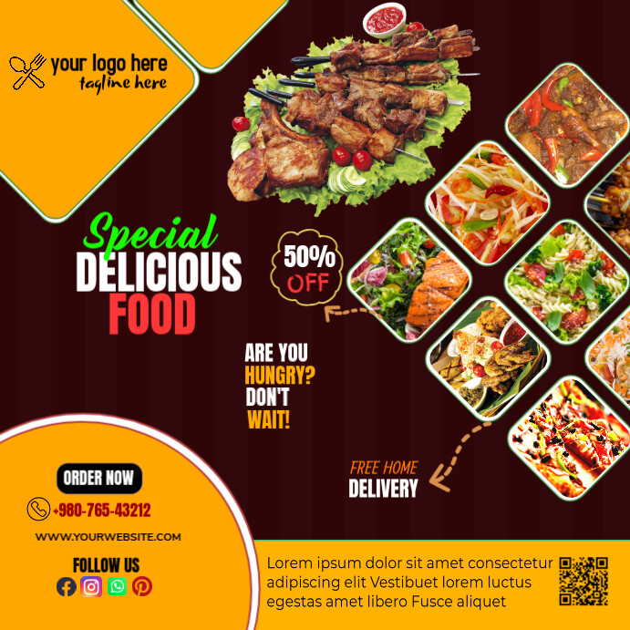 food menu Instagram Post template