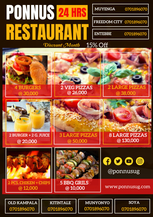 FOOD MENU A4 template