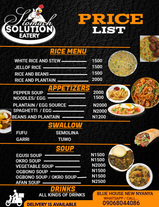 FOOD MENU Flyer (US Letter) template