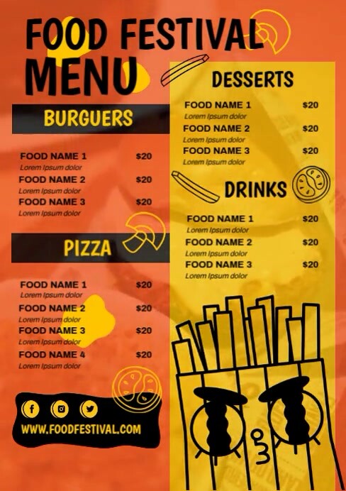 Food Menu Festival Template | PosterMyWall
