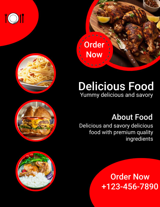 Food menu flyer, template, design