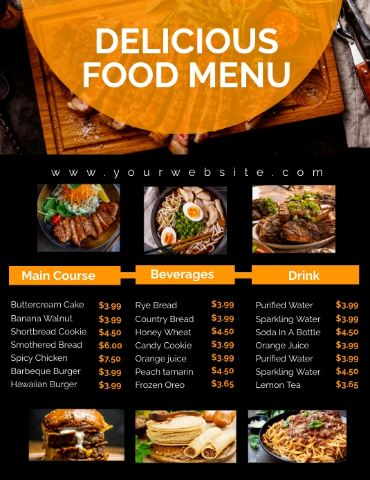Food Menu Flyer Template | PosterMyWall