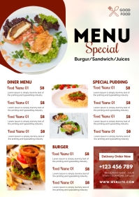 Food menu flyer A4 template