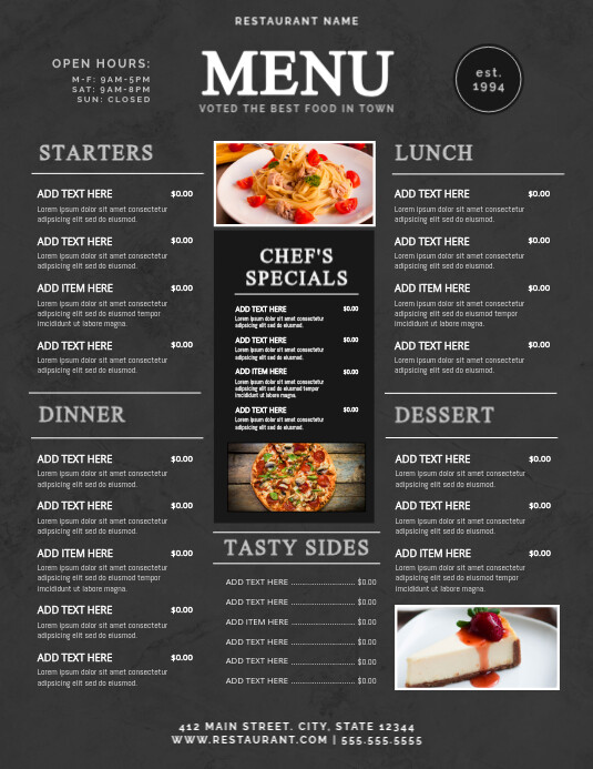 Food Menu Flyer Templates | PosterMyWall