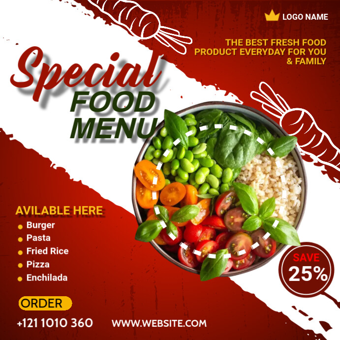 Food Menu Post Design Food Menu Instagram Post Design Template | PosterMyWall
