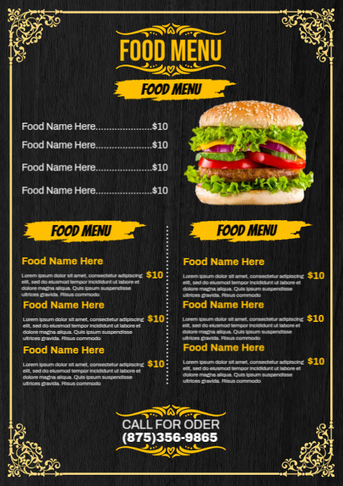 Food Menu List Template | PosterMyWall