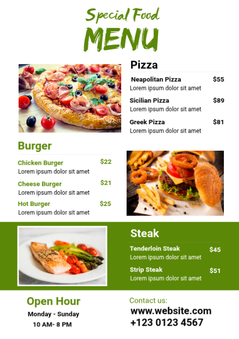 Menu Liost Copy of Food Menu List Template | PosterMyWall