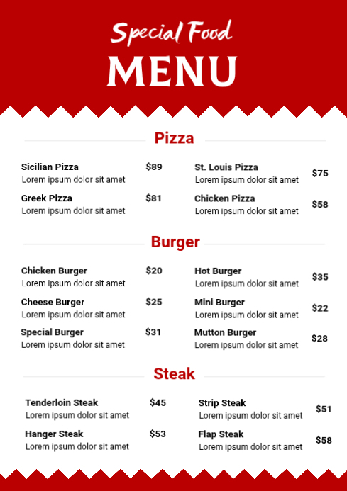 Copy of Food Menu List Template | PosterMyWall