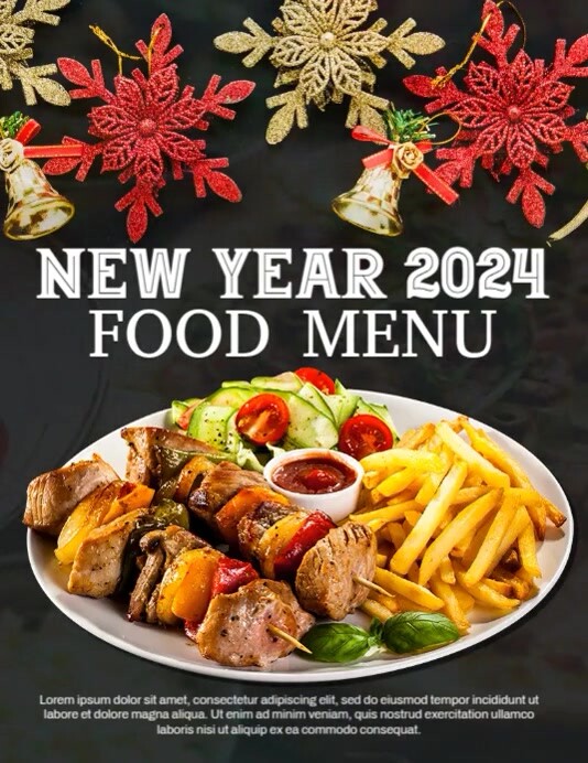 Food Menu New Year Ads Template | PosterMyWall