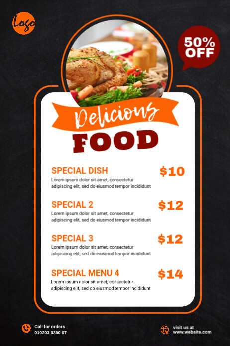 Food Menu Offer Banner Template | PosterMyWall