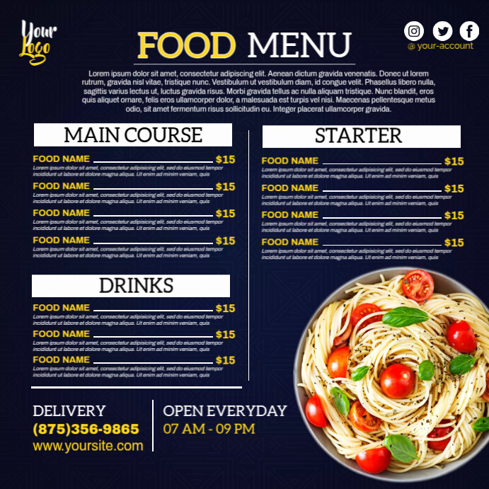 Food Menu Offer Template | PosterMyWall