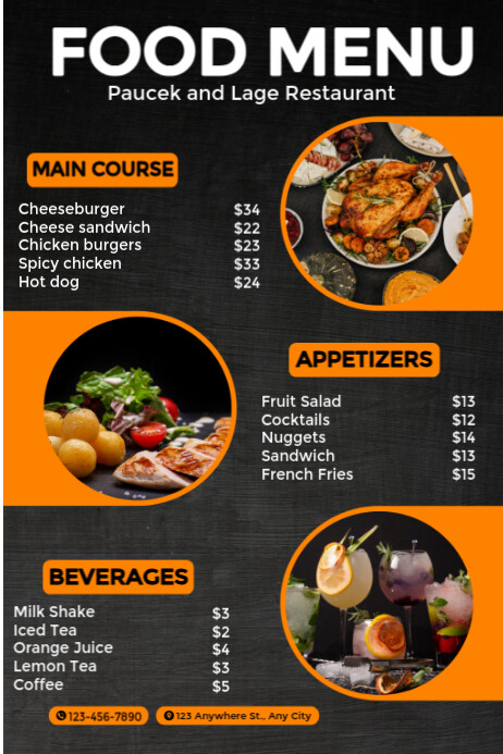 Food Menu Poster Template | PosterMyWall