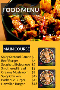 Food Menu  Poster template