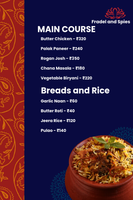 Food Menu Poster Plakkaat template