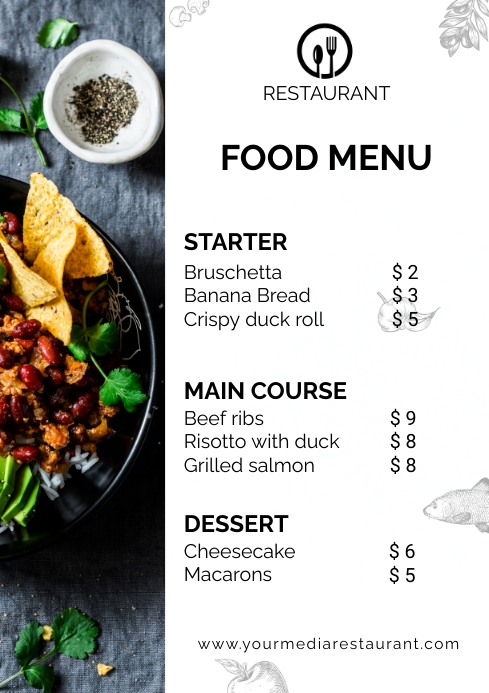 Food menu POSTER FLYER Template | PosterMyWall