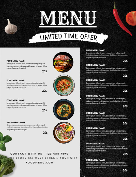 Food Menu Price List Template PosterMyWall food-menu-price-list-template-postermywall
