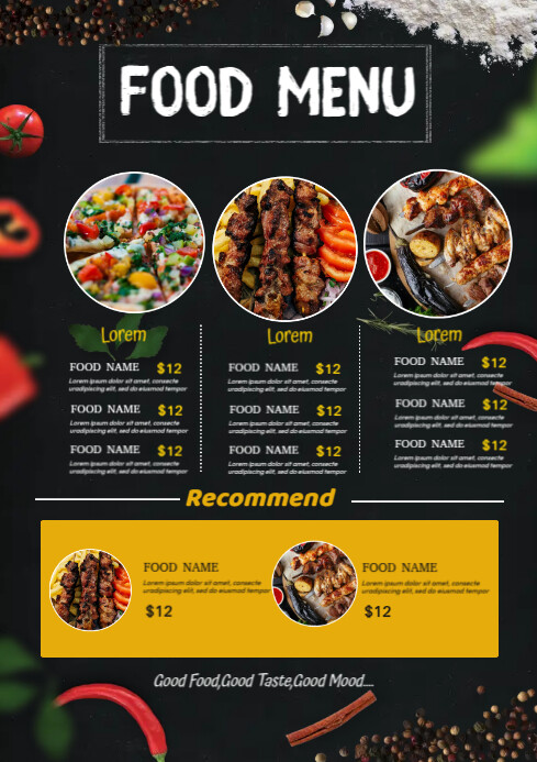 Food Menu Price List Template | PosterMyWall