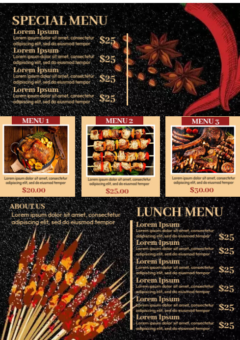 Food Menu Price List Template | PosterMyWall