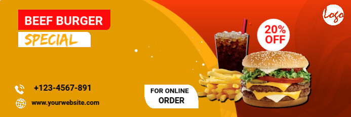Food menu promotion Banner 2X6 Template | PosterMyWall
