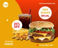 Food menu promotion Medium Rectangle Rectángulo Mediano template
