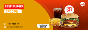 Food menu promotion Tumbir banner Bannière Tumblr template