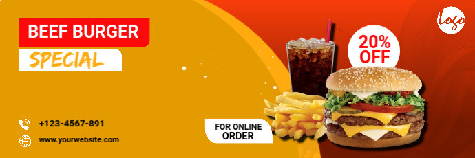 Food menu promotion Twitter Header Template | PosterMyWall