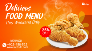Оранжевый Food Promotion Twitter Post Template