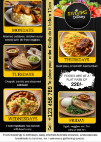 Food Menu Restaurant Flyer A6 template