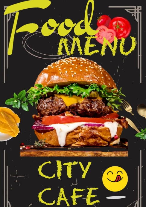 FOOD MENU restaurant HOTEL POSTER A5 template