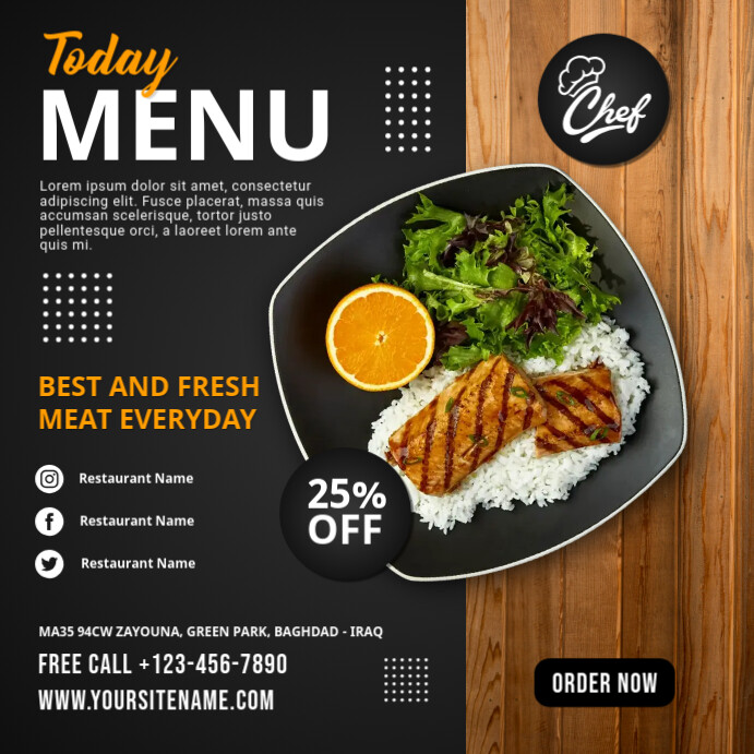 Food Menu - Restaurant Promo - Restaurant Pos Template | PosterMyWall