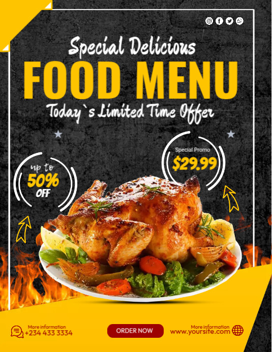 food Menu Template Volante (Carta US)