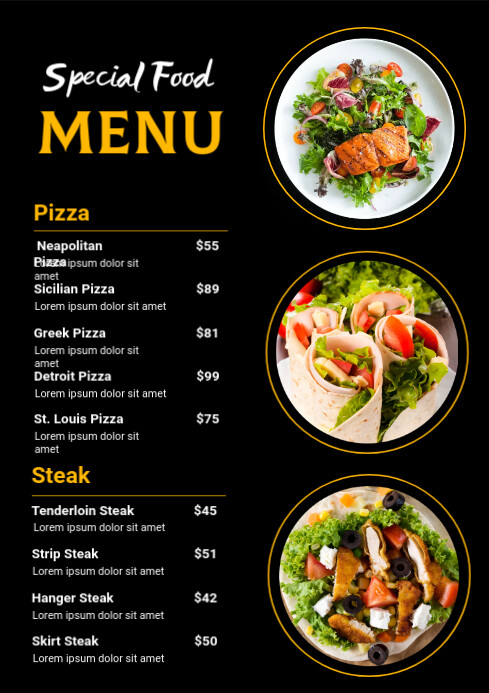 Food Menu Template | PosterMyWall