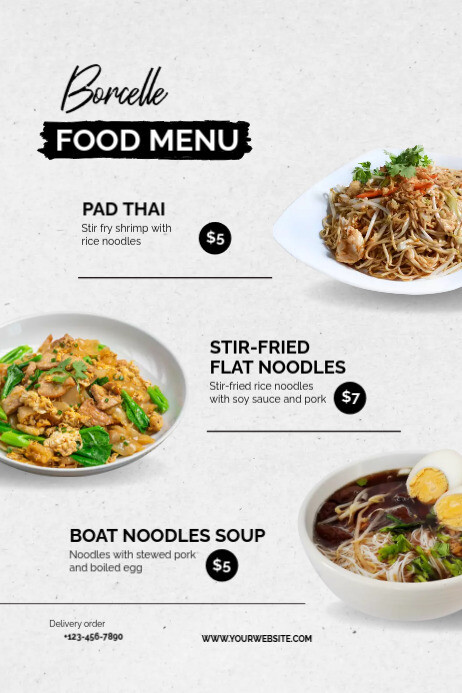 food menu template Cartaz