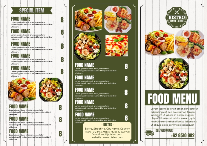Food Menu Template A4