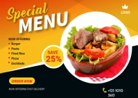 Food Offer Banner Design Template ไปรษณียบัตร