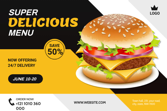 Food Offer Banner Design Template | PosterMyWall