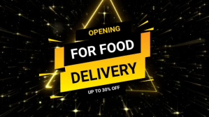 Negro Food Delivery Promotion Facebook-covervideo Template