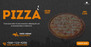 Black Pizza Promotion Reklama na Facebooka Template