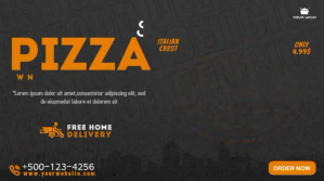 Food Pizza Twitter Promotion Post Design template
