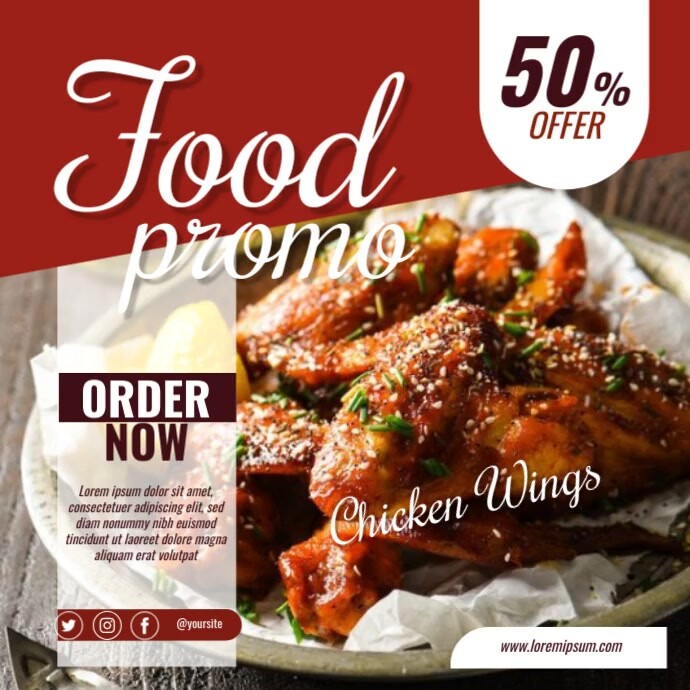 food promo template เทมเพลต | PosterMyWall
