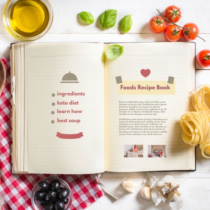 Food Recipe Book Publicação no Instagram template