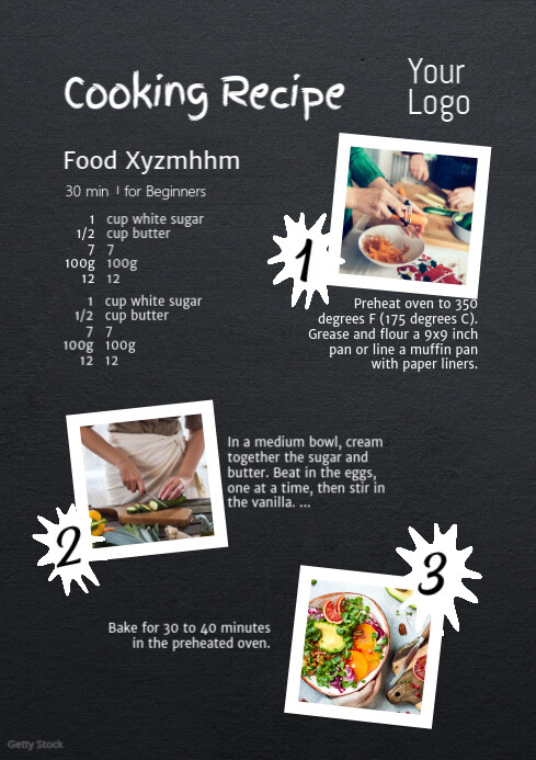 Cooking Rcepi Poster Copy of Food Recipe Cooking Course Class Blog Healthy | PosterMyWall